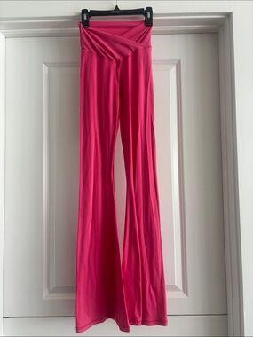 Aerie OFFLINE Real Me Flare Leggings Pink Crossover Waist